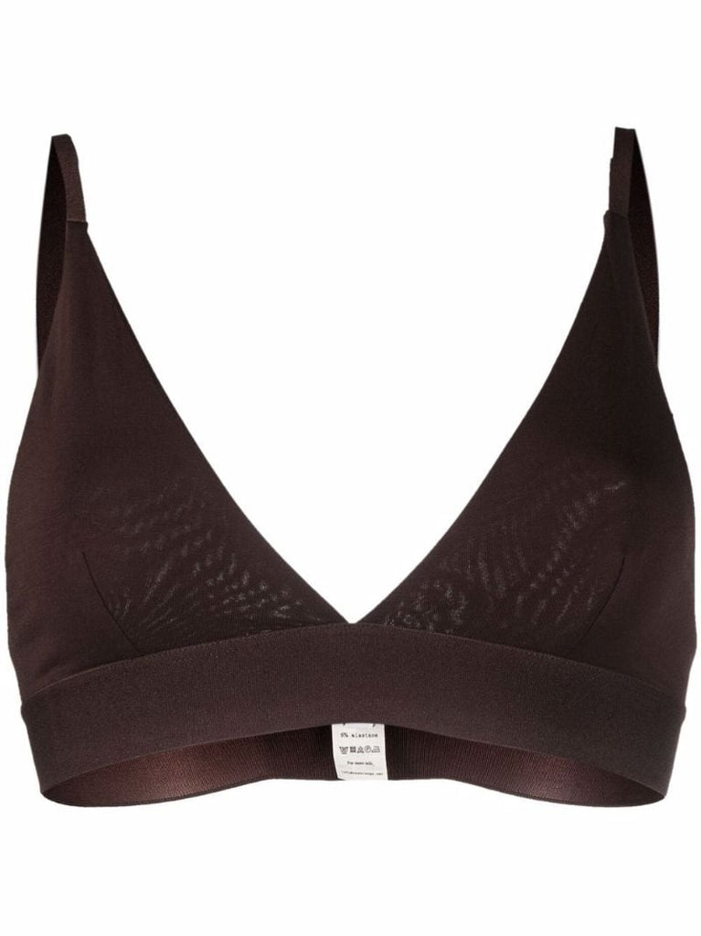 Brown Ribbed Triangle Bralette
