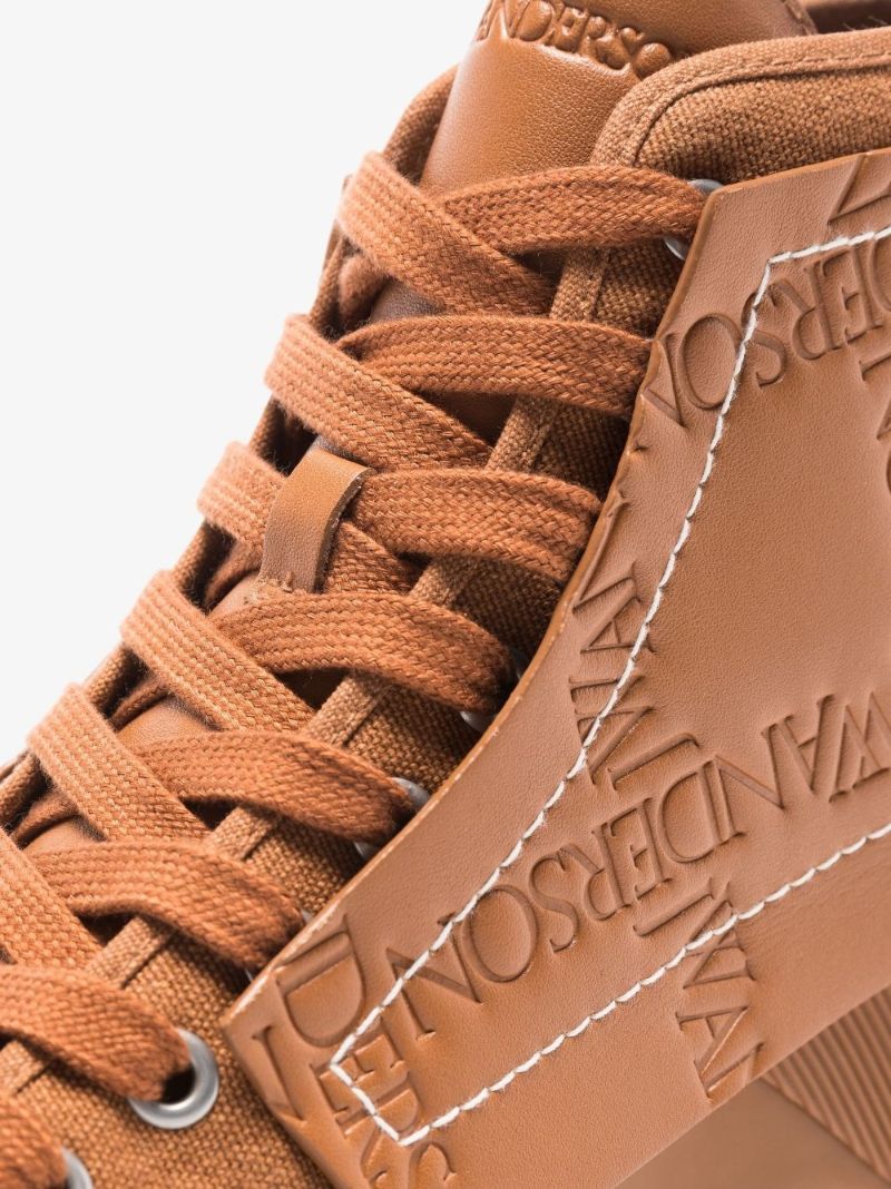 Brown High Top Leather Sneakers