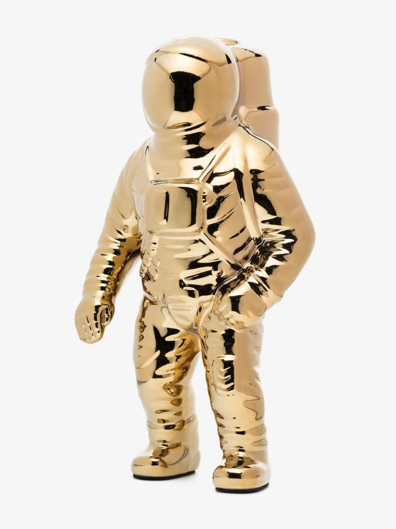 Gold Tone Starman Porcelain Bud Vase