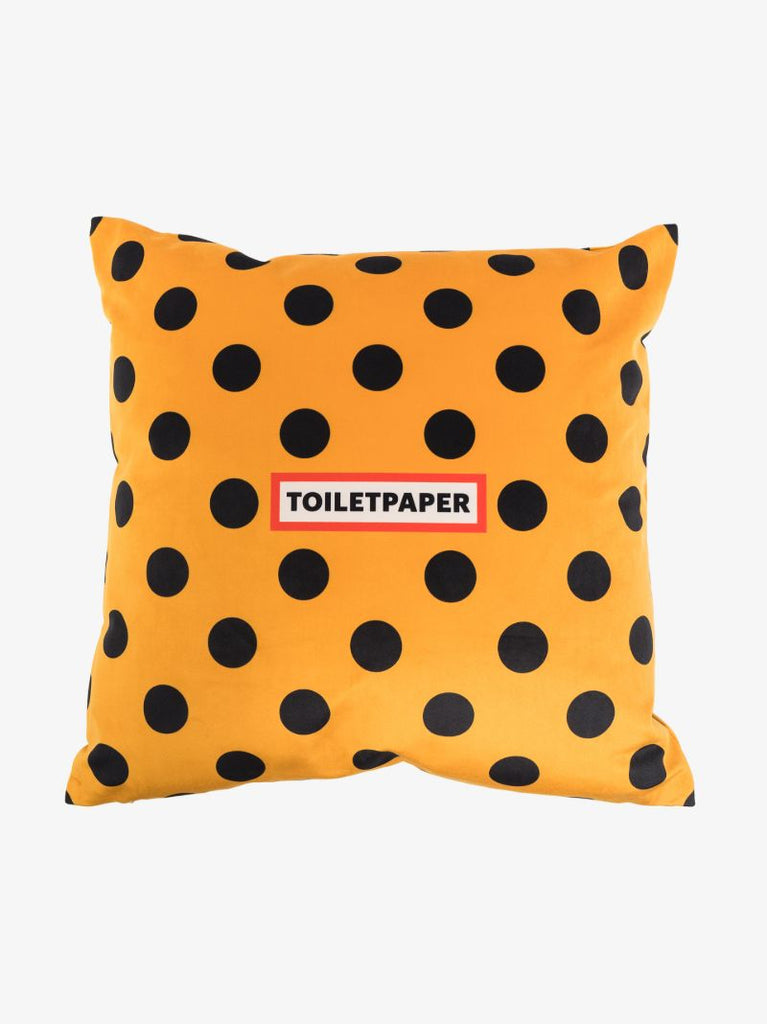 Yellow Polka Dot Lip Print Cushion