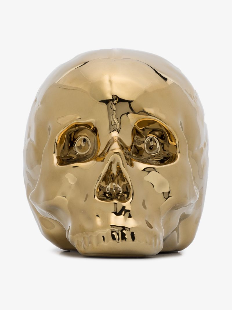Gold Tone Memorabilia My Skull Porcelain Ornament