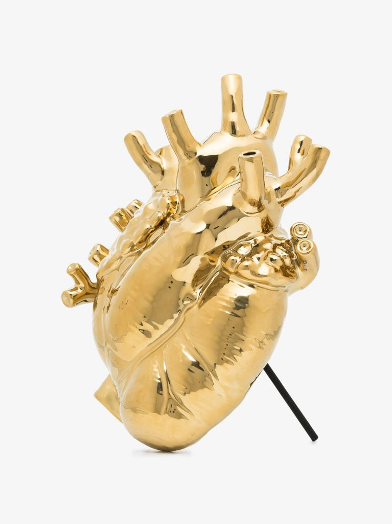 Gold Tone Love in Bloom Heart Vase