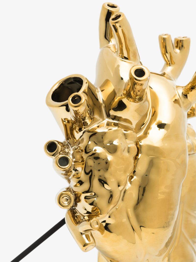 Gold Tone Love in Bloom Heart Vase