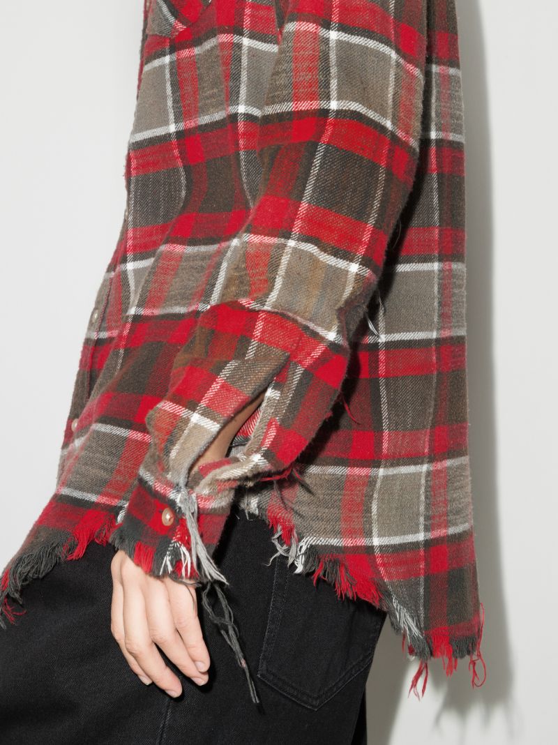 Shredded Seam Checked Shirt