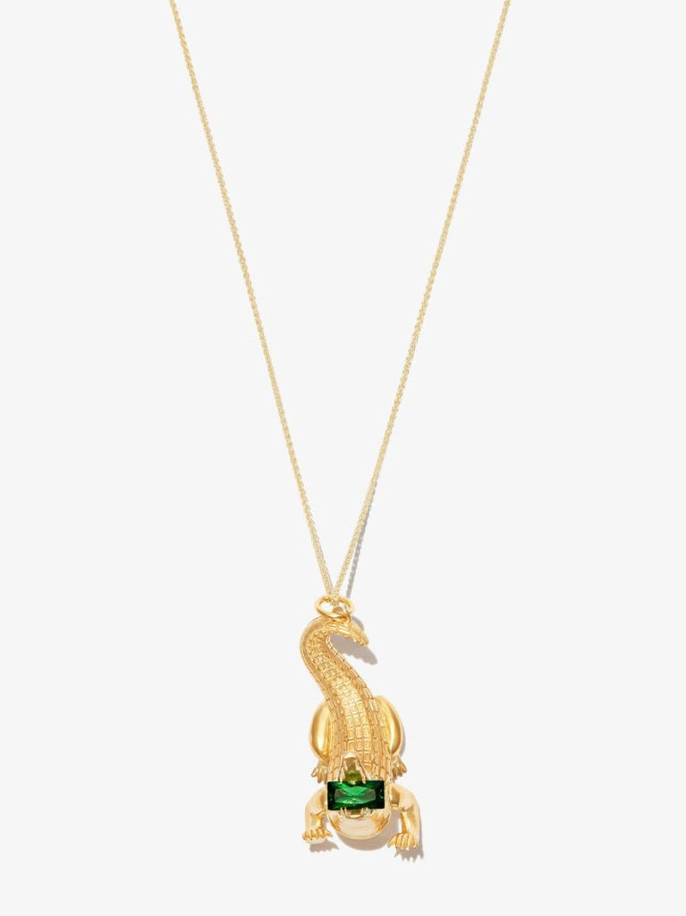 Gold-plated Alligator Crystal Necklace