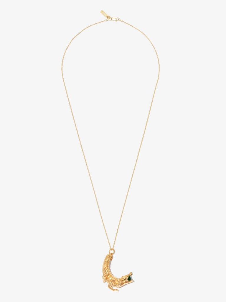 Gold-plated Alligator Crystal Necklace