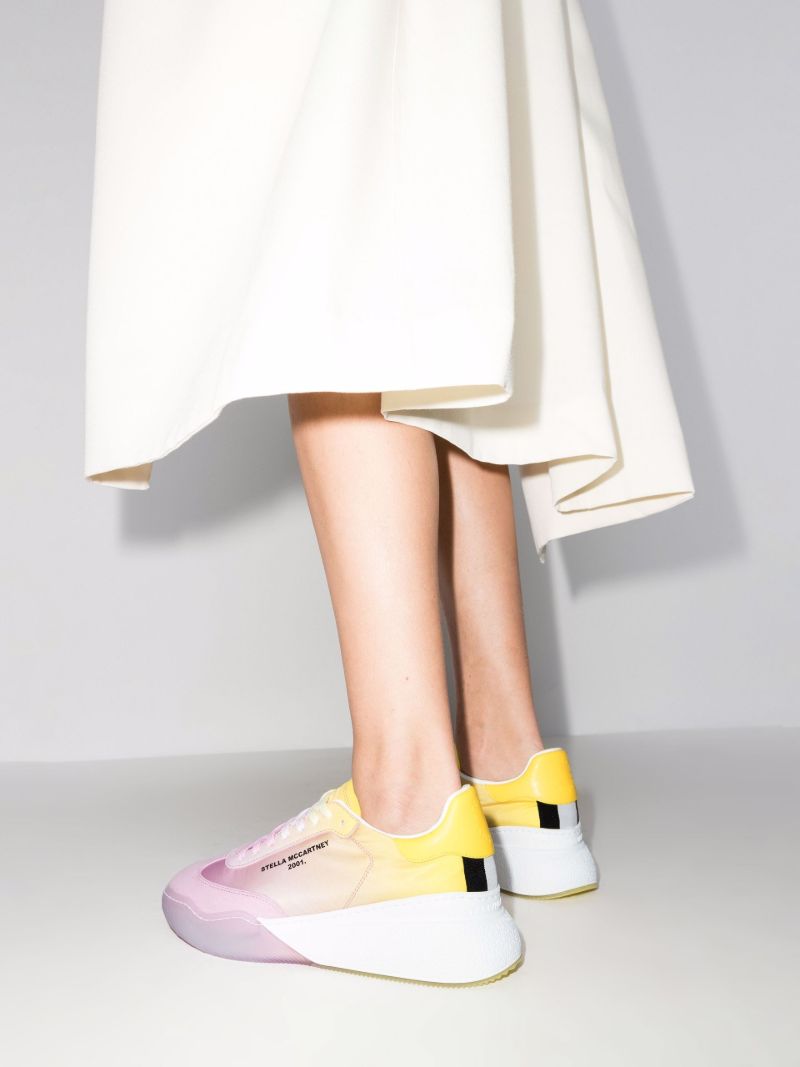Pink and Yellow Loop Low Top Sneakers