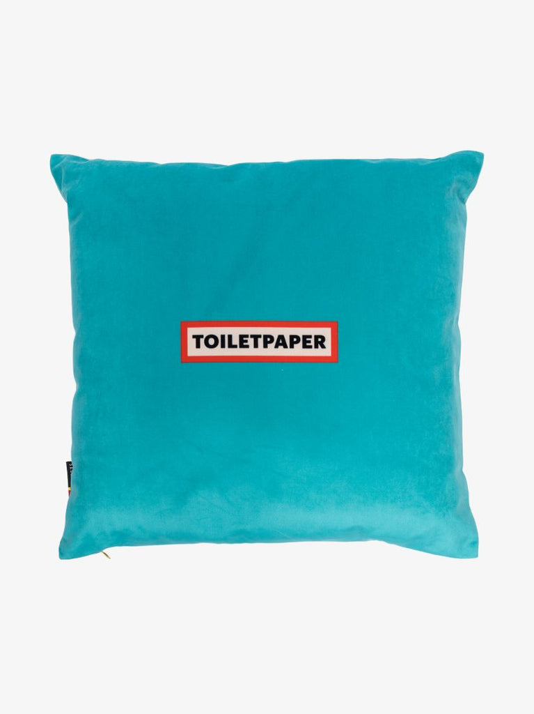 Blue Drill Print Cushion
