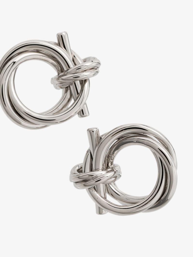 Silver Tone Gancini Stud Earrings
