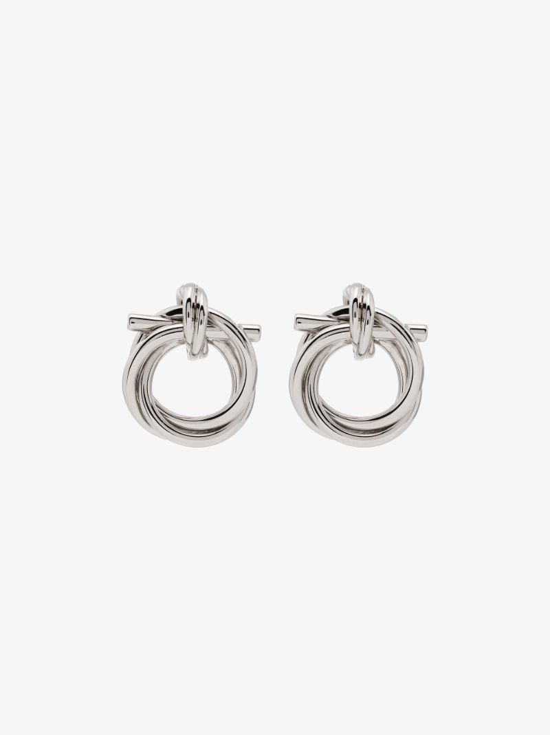 Silver Tone Gancini Stud Earrings
