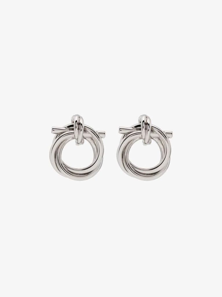 Silver Tone Gancini Stud Earrings