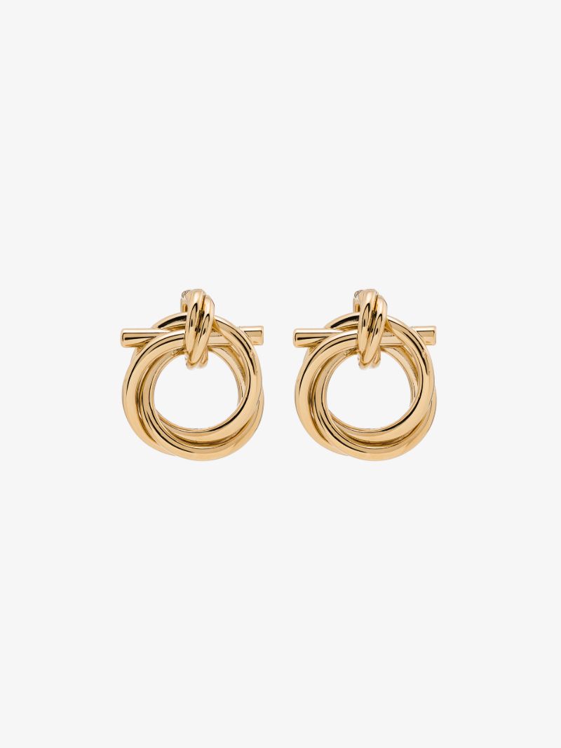 Gold Tone Gancini Stud Earrings