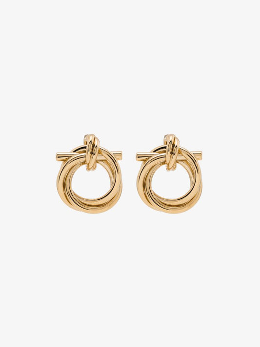 Gold Tone Gancini Stud Earrings