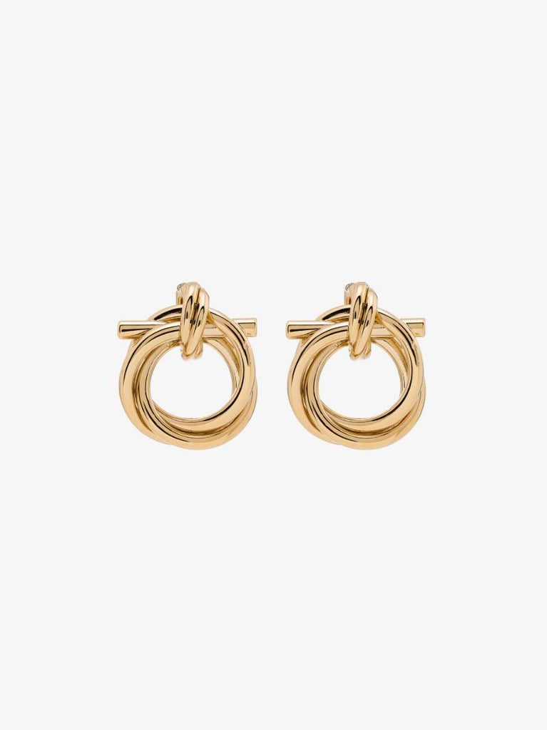 Gold Tone Gancini Stud Earrings