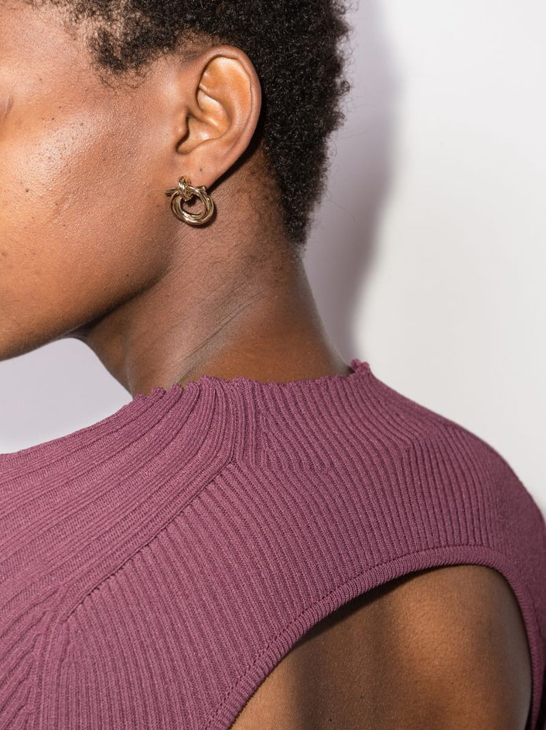 Gold Tone Gancini Stud Earrings