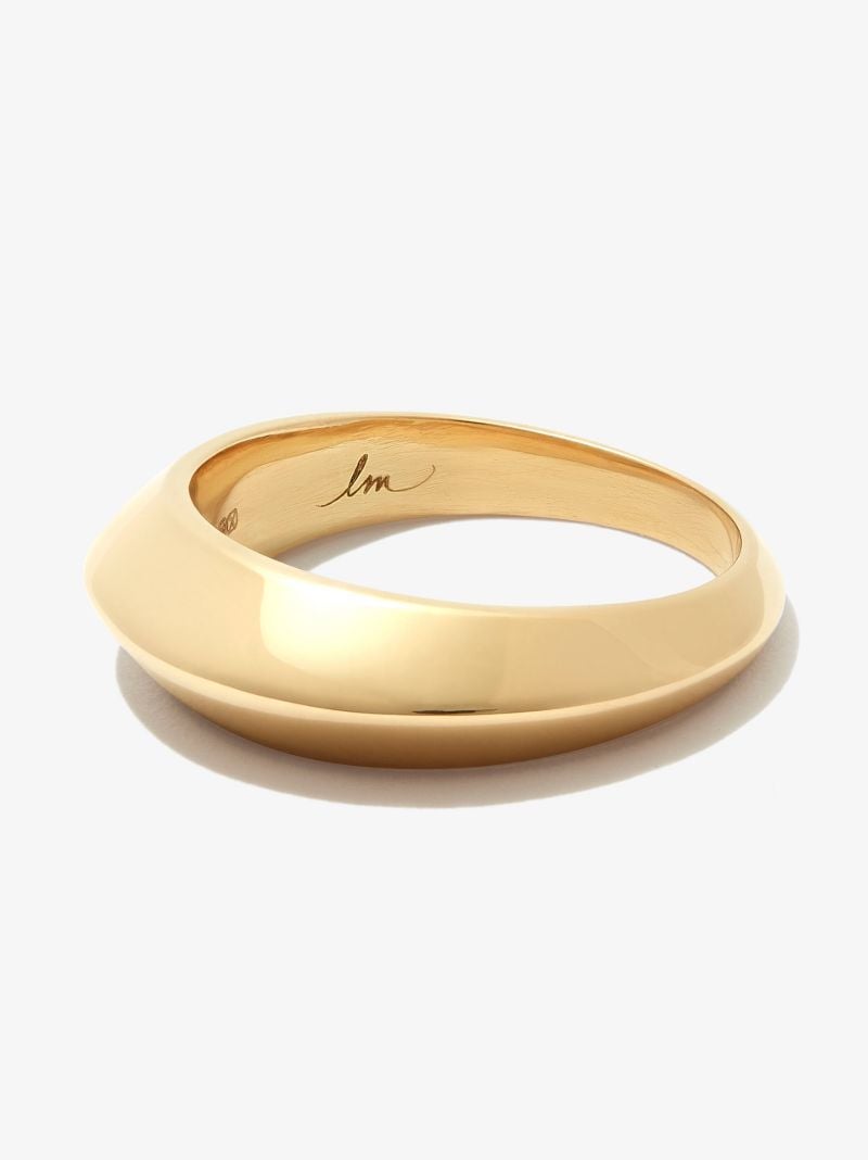 18k Yellow Gold Crescent Band Ring