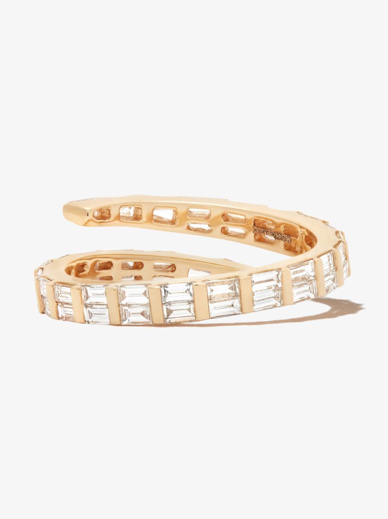 18k Yellow Gold Two Row Coil Diamond Ring