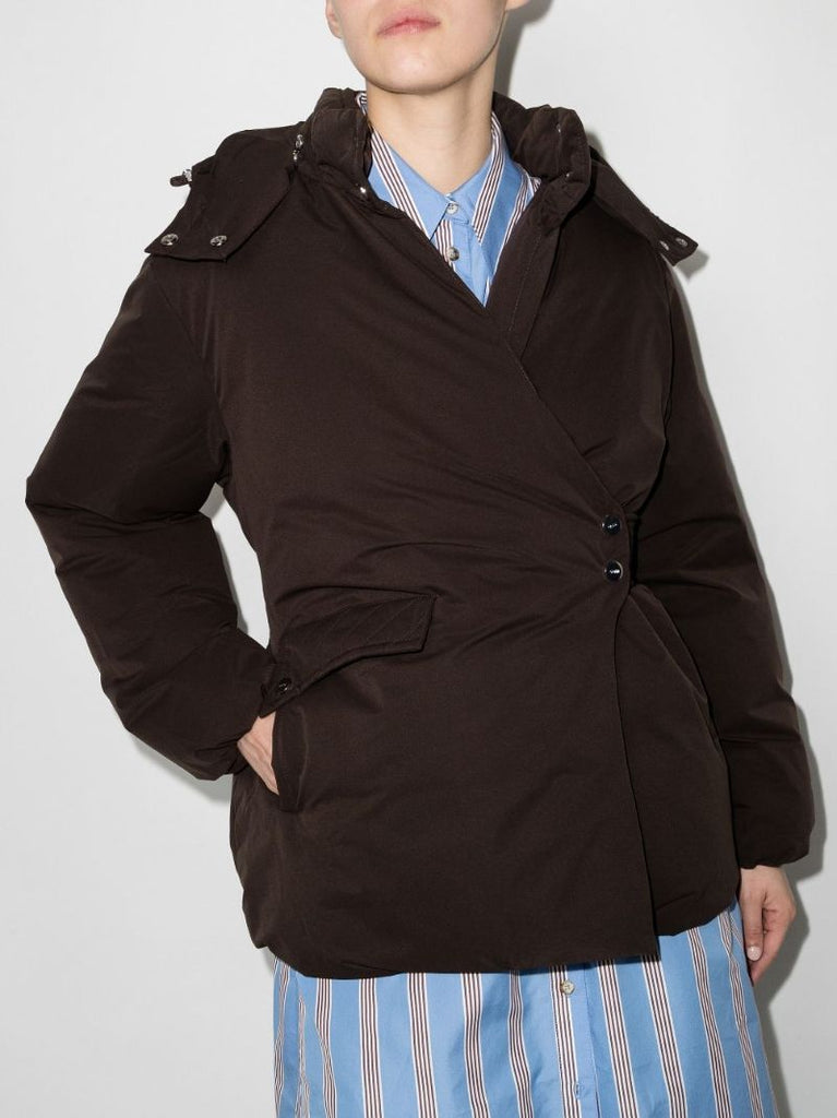Wrap-front Puffer Jacket