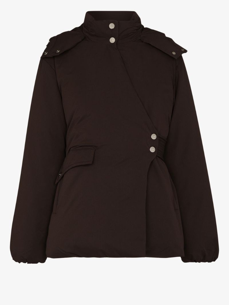 Wrap-front Puffer Jacket