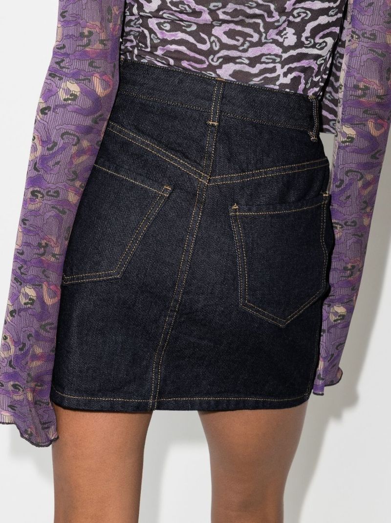 Embellished Denim Mini Skirt