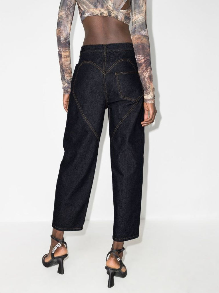 Crystal Pearl Cropped Wide Leg Jeans
