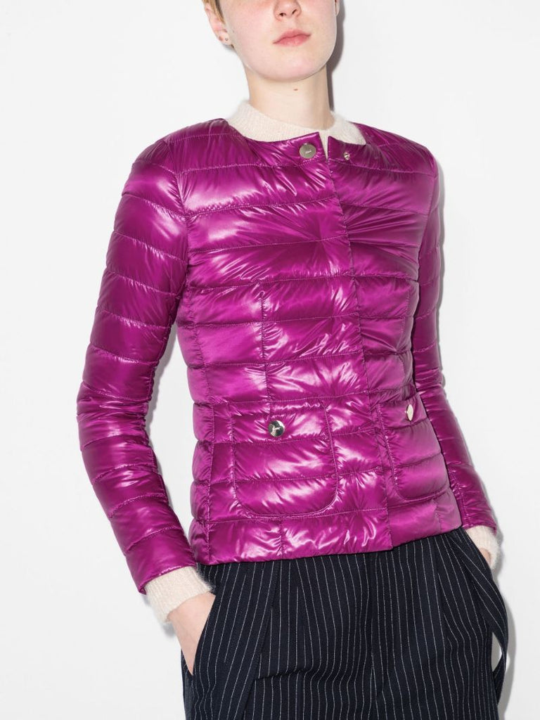 Ultralight Collarless Quilted Down Jacket