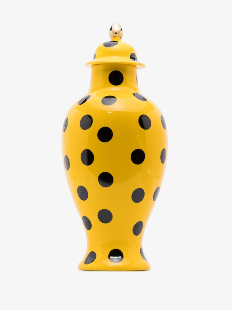 Yellow Toiletpaper Polka Dot Porcelain Vase