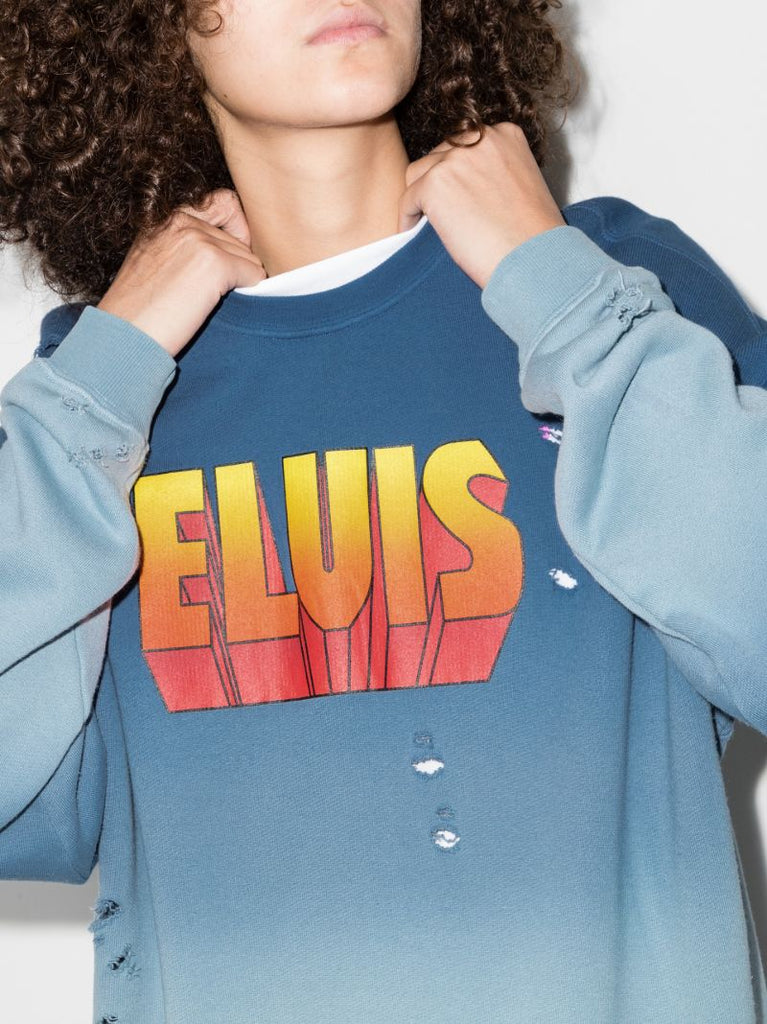 Elvis Print Oversized Cotton Sweater