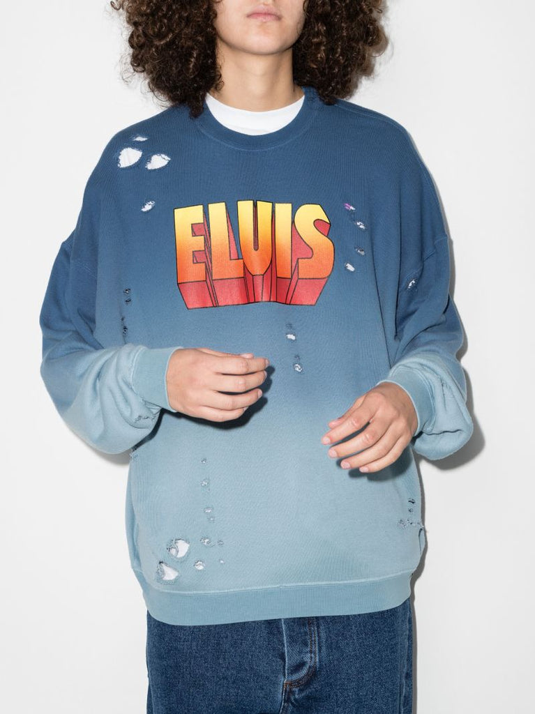 Elvis Print Oversized Cotton Sweater