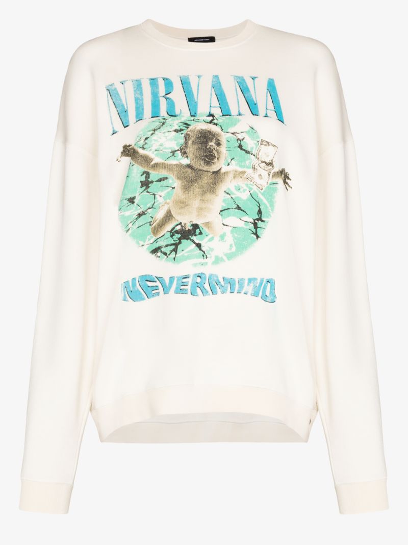 Nirvana Print Cotton Sweatshirt