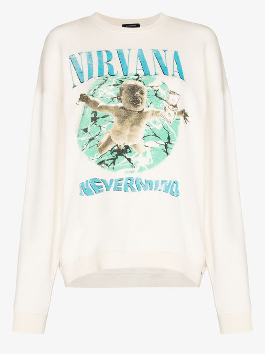 Nirvana Print Cotton Sweatshirt