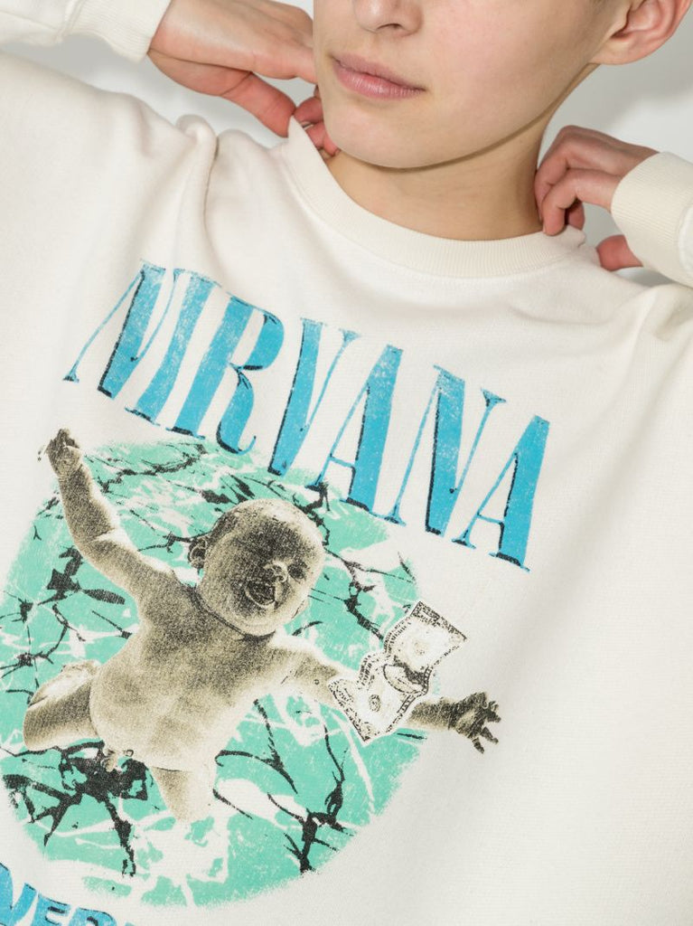 Nirvana Print Cotton Sweatshirt