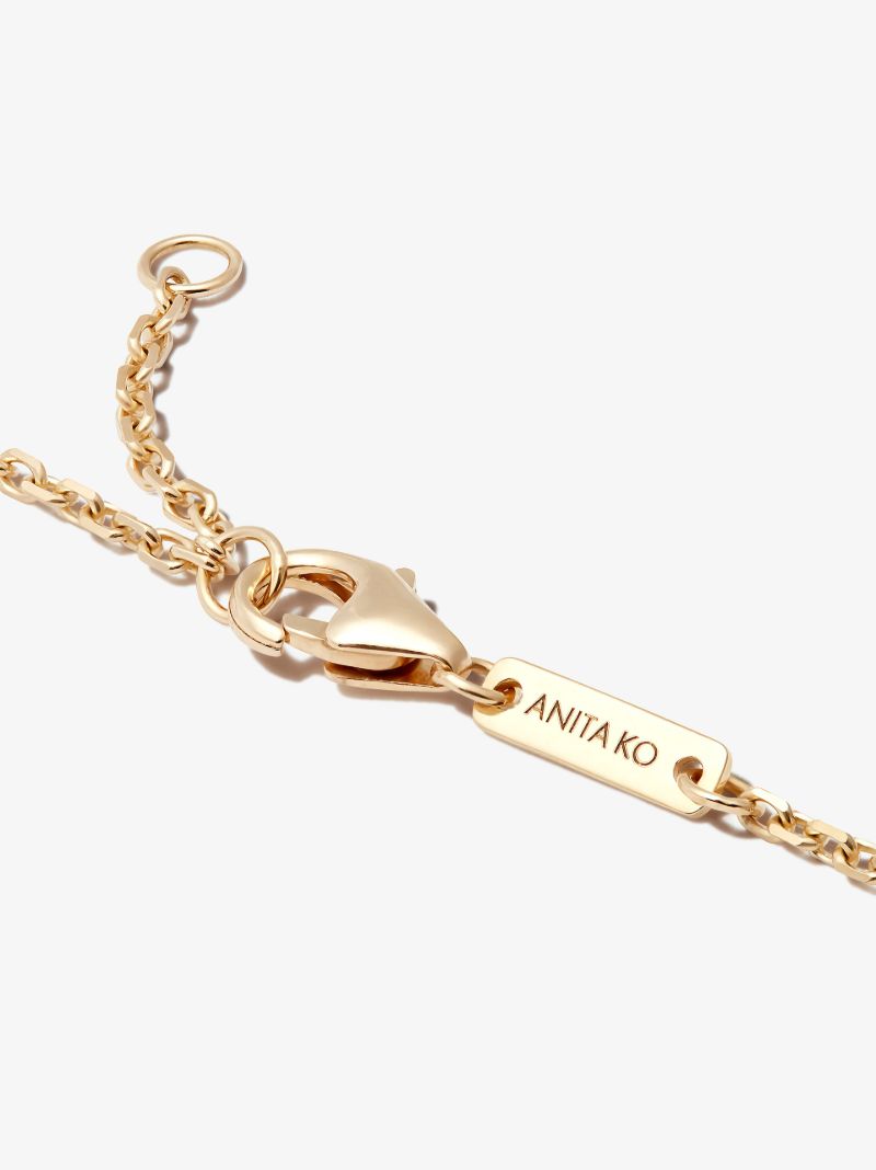 18k Yellow Gold Small Palm Leaf Diamond Bracelet