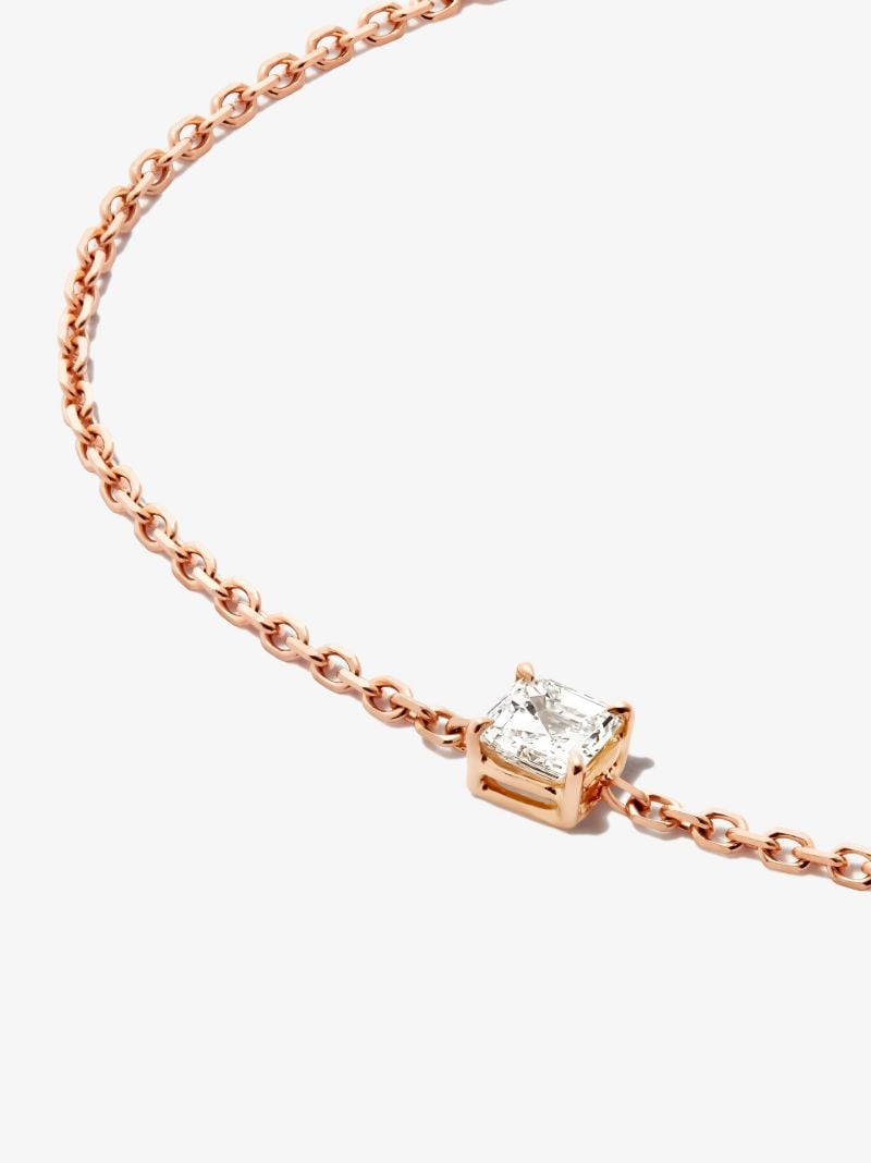 18k Rose Gold Diamond Chain Bracelet