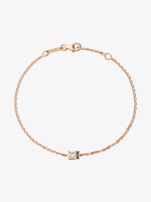 18k Rose Gold Diamond Chain Bracelet