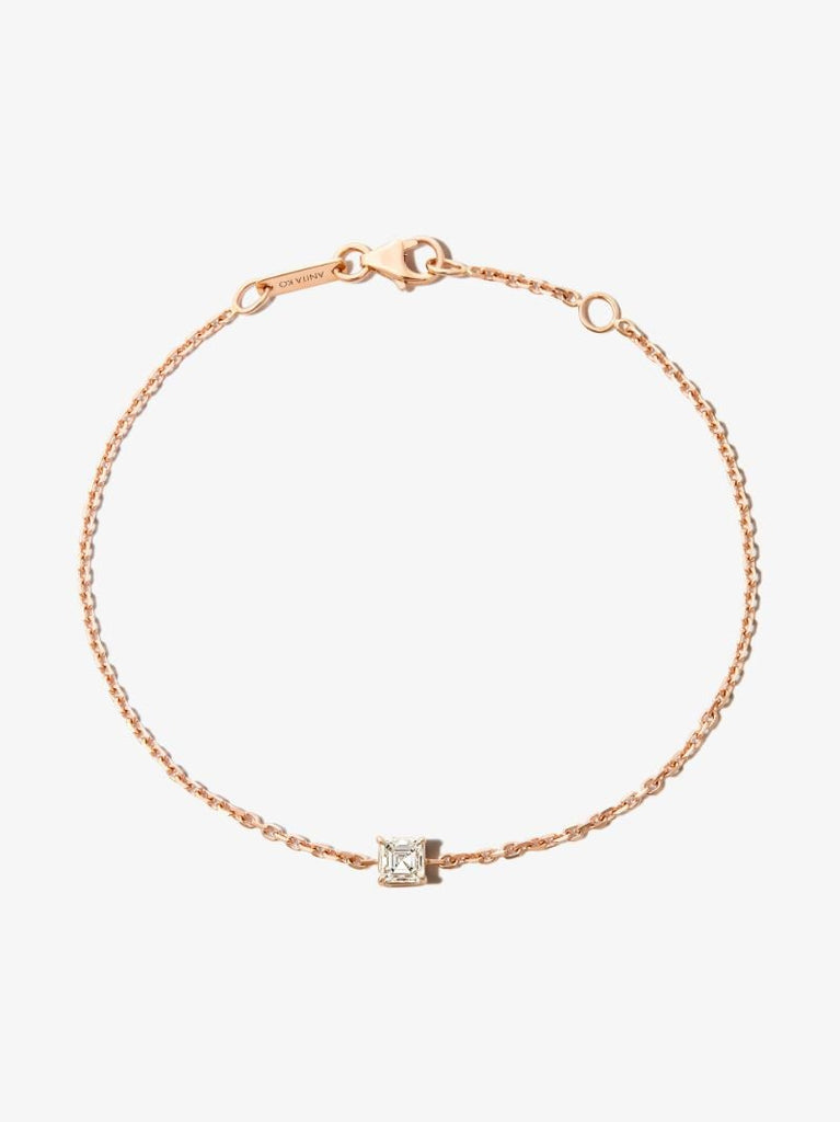 18k Rose Gold Diamond Chain Bracelet