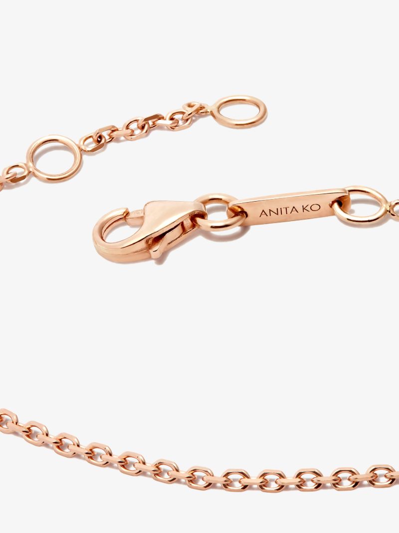 18k Rose Gold Diamond Chain Bracelet