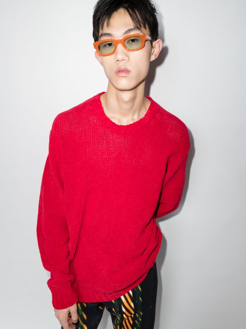Orange Whiskeyclone Rectangular Sunglasses