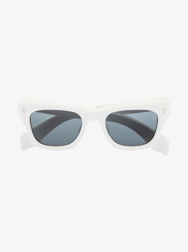 White Dealan Squared Frame Sunglasses