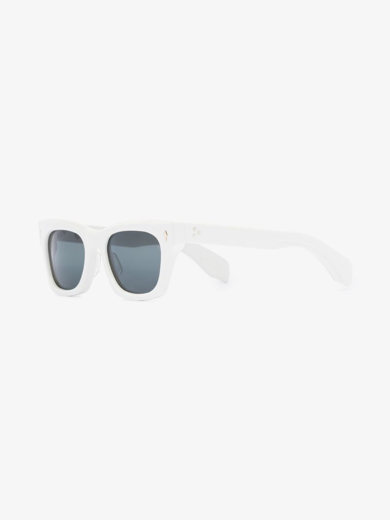 White Dealan Squared Frame Sunglasses