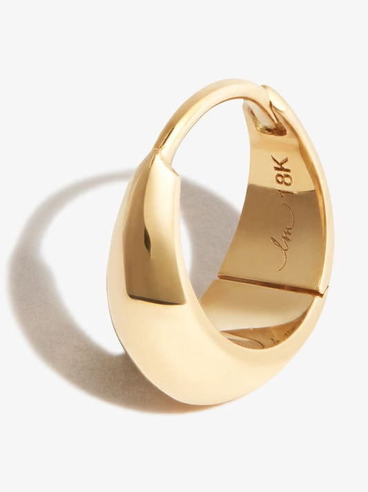 18k Yellow Gold Small Crescent Hoop Earring