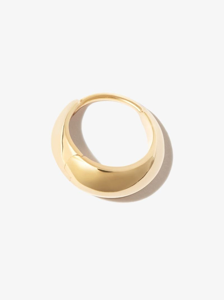 18k Yellow Gold Small Crescent Hoop Earring