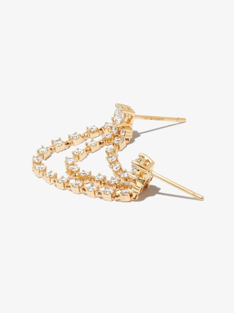 18k Yellow Gold Bianca Double Piercing Diamond Earring
