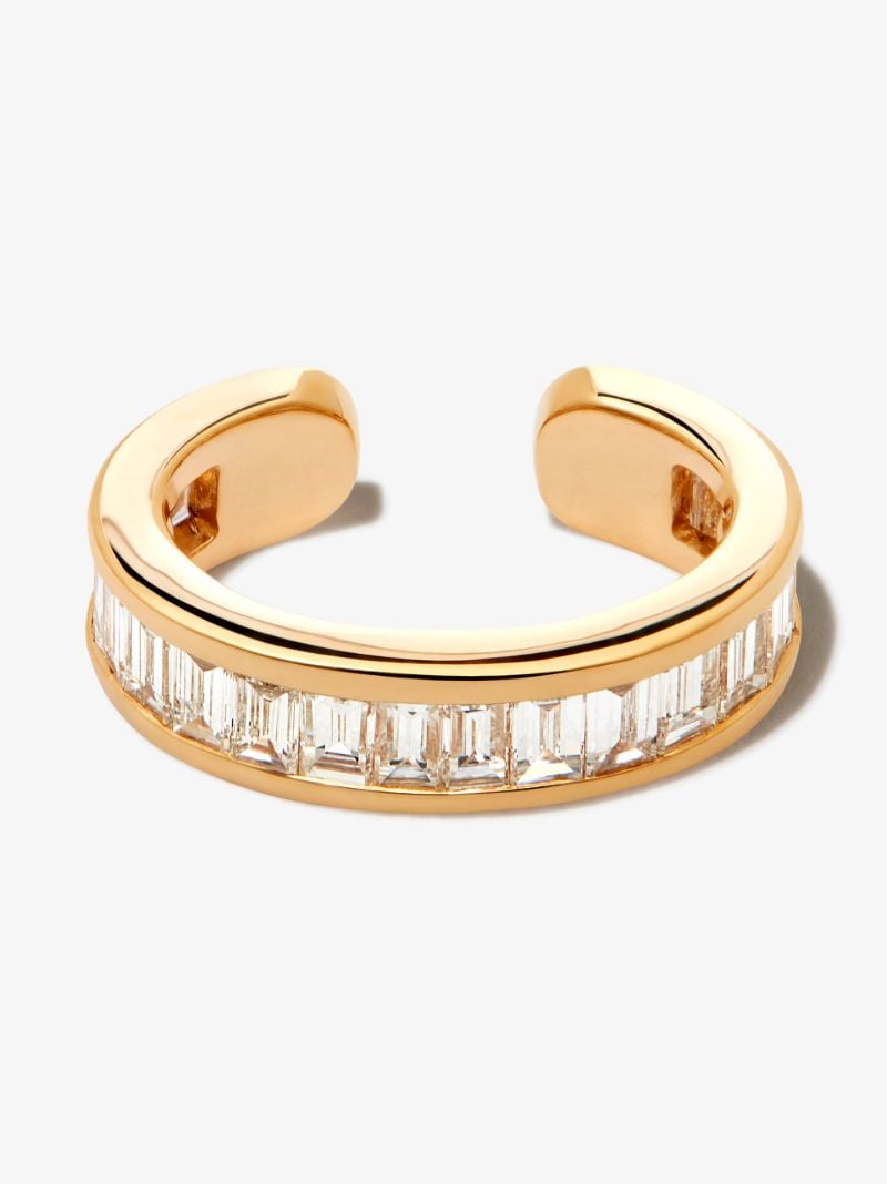 18k Yellow Gold Baguette Diamond Ear Cuff