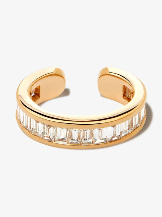 18k Yellow Gold Baguette Diamond Ear Cuff