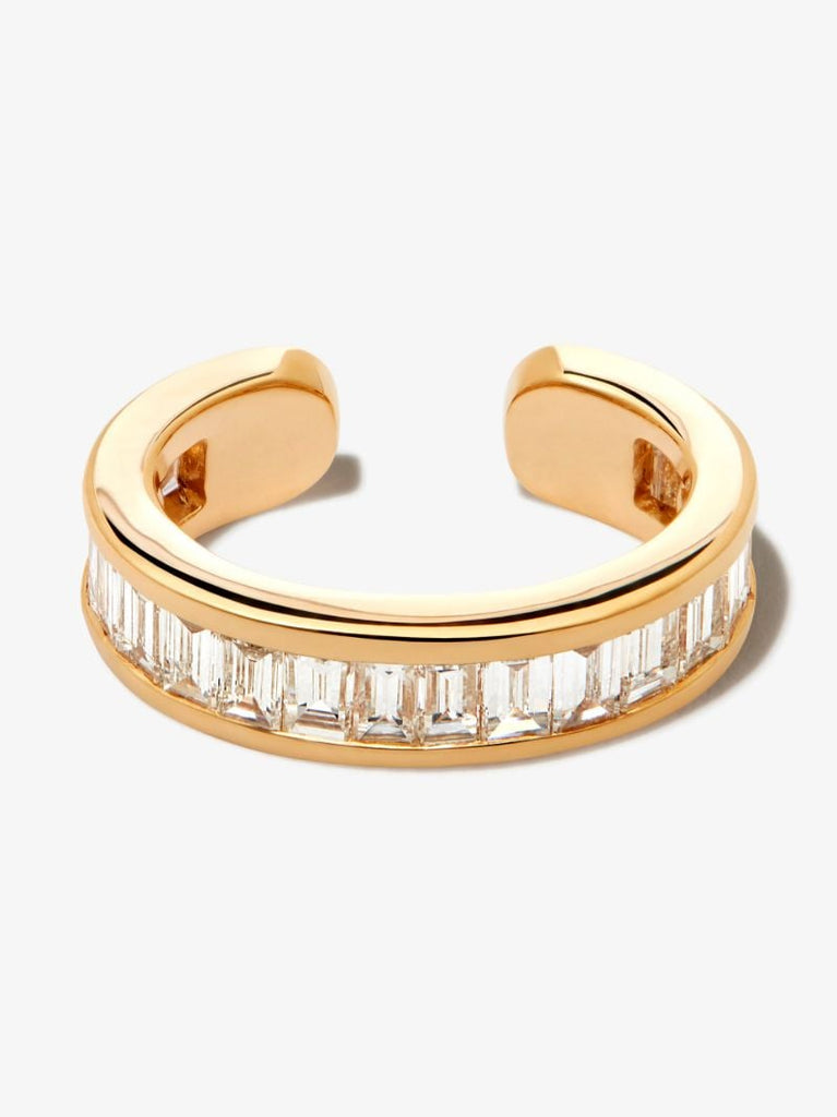 18k Yellow Gold Baguette Diamond Ear Cuff