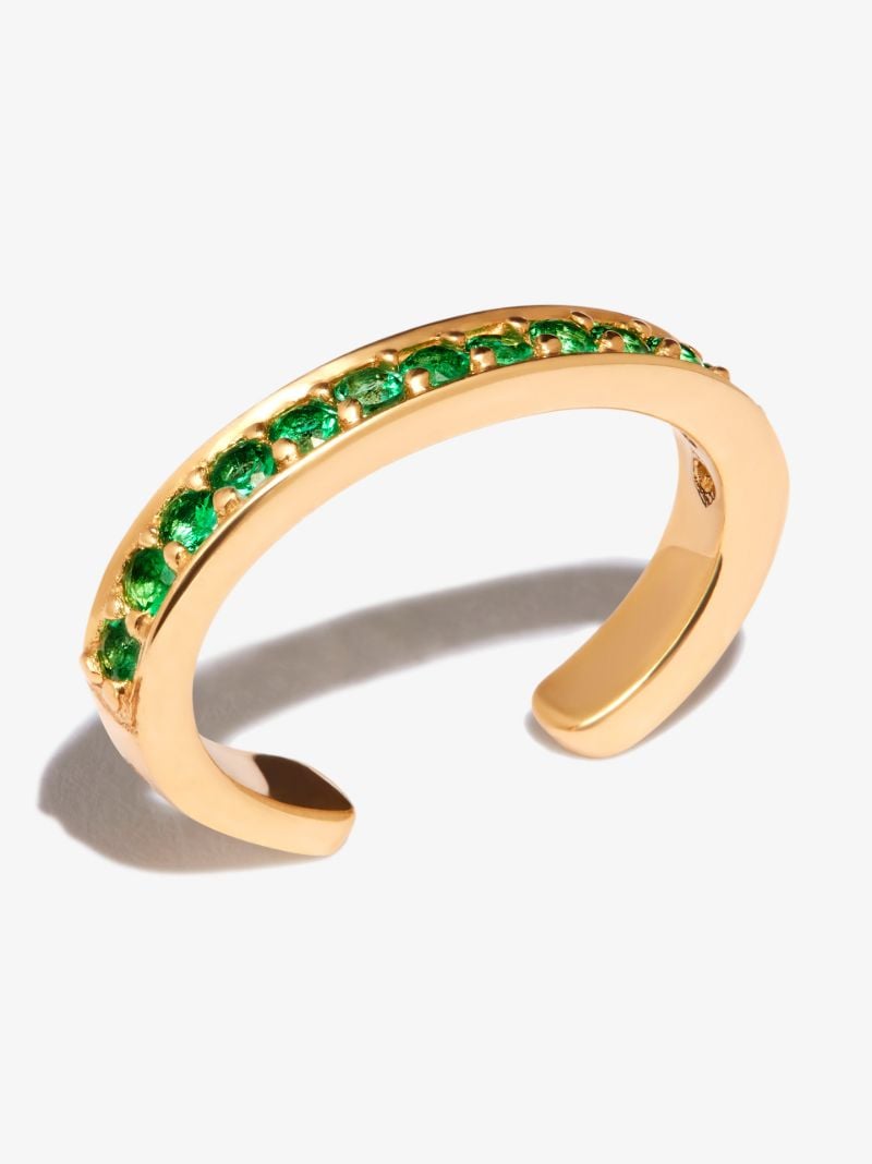 18k Yellow Gold Emerald Ear Cuff