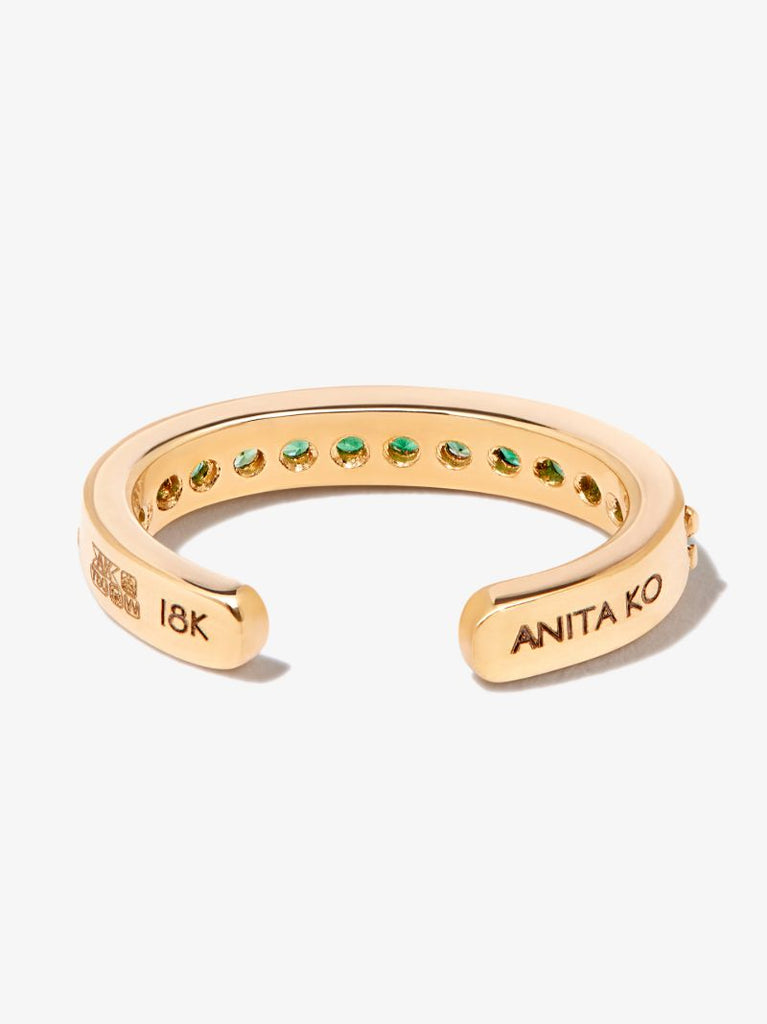 18k Yellow Gold Emerald Ear Cuff