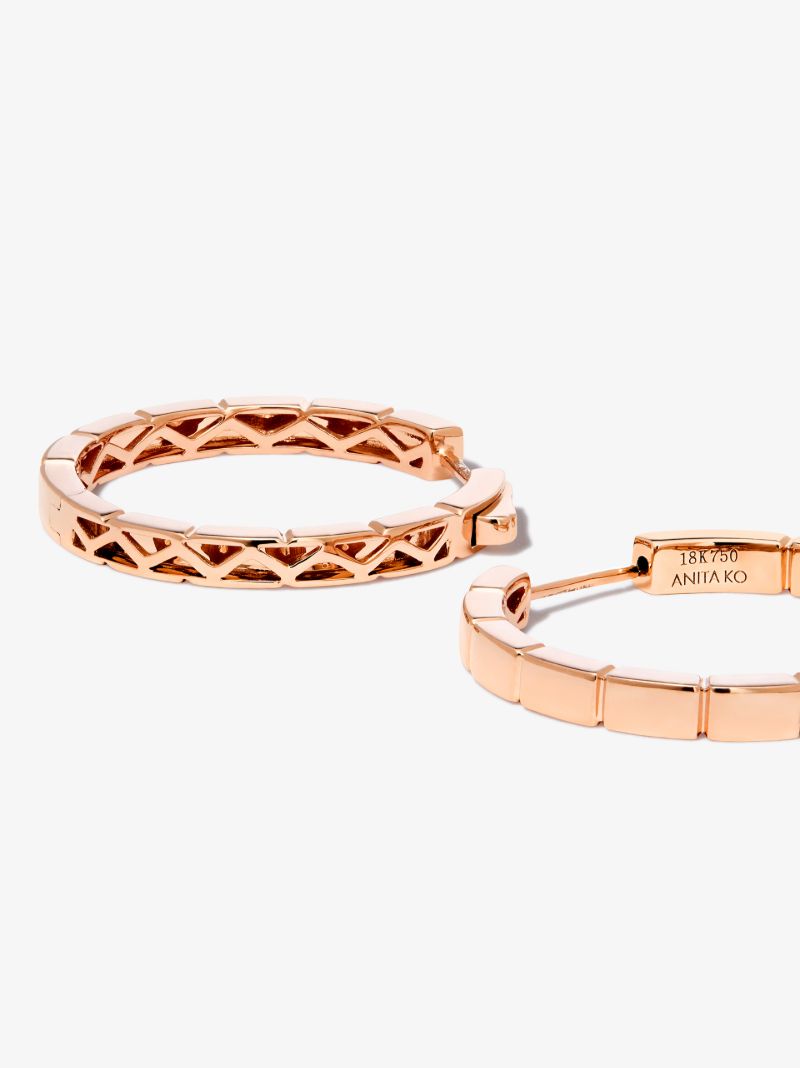 18k Rose Gold Bunny Hoop Earrings