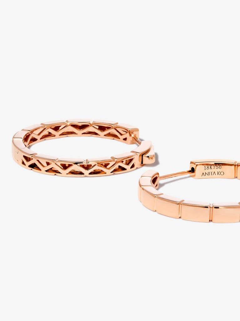 18k Rose Gold Bunny Hoop Earrings